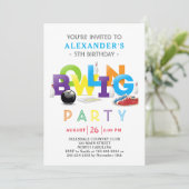 Bowling Anniversaire Fête Invitation (Debout devant)
