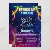 Bowling Anniversaire Fête Invitation (Devant / Derrière)