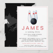 Bowling Anniversaire Fête Invitation (Devant / Derrière)