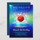 Bowling Anniversaire Fête Invitation (Devant / Derrière)