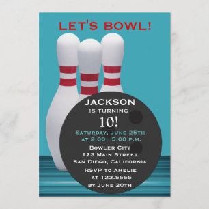 Bowling Anniversaire Fête Invitation
