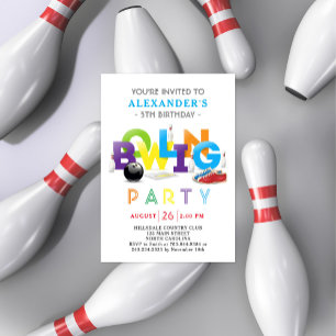 Bowling Anniversaire Fête Invitation