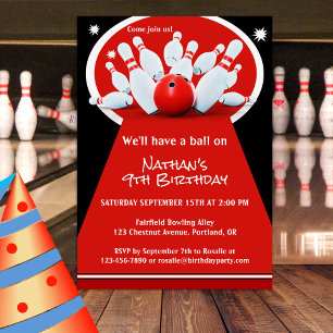 Bowling Anniversaire Fête Invitation