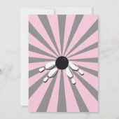 Bowling Anniversaire Fête Tenpin Filles Invitation (Dos)