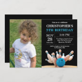 Bowling Anniversaire Invitation Anniversaire Fête  (Devant / Derrière)