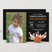 Bowling Anniversaire Invitation Anniversaire Fête (Devant / Derrière)