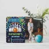 Bowling Anniversaire Photo Invitation (Debout devant)