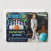 Bowling Anniversaire Photo Invitation (Devant)