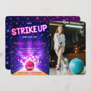 Bowling Anniversaire Photo Invitation
