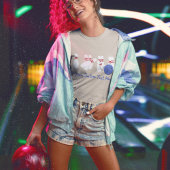 Bowling bal en pinnen Graphic Aangepast bericht T-shirt