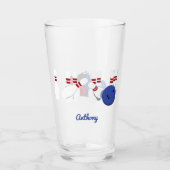 Bowling bal en pins gepersonaliseerd glas (Voorkant)