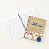 Bowling bal en pins gepersonaliseerd notitieboek (Binnen)
