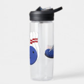 Bowling bal en pins gepersonaliseerd waterfles (Links)