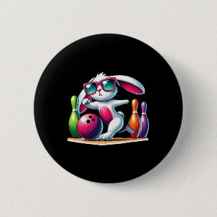 Bowling Bal En Pins Konijn Oor Paaseieren Jagen Pa Ronde Button 5,7 Cm