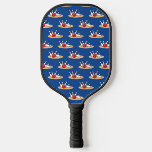 Bowling bal opvallende skittles patroon pickleball paddle