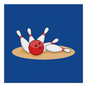 Bowling bal opvallende skittles perfect poster