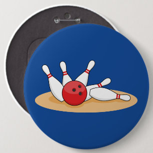 Bowling bal opvallende skittles ronde button 6,0 cm