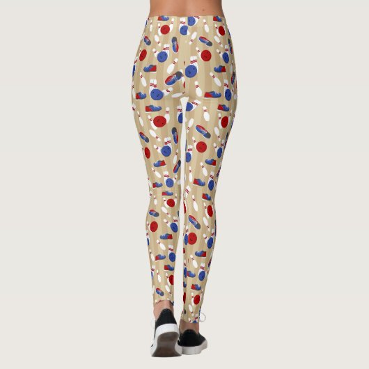 Bowling bal, spelden en schoenen met patronen leggings (Achterkant)