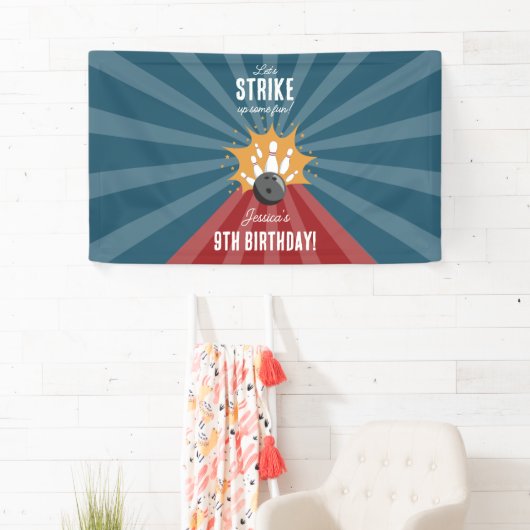 Bowling bal Strike Up Sommige Leuke Kinderen Verja Spandoek (Insitu)