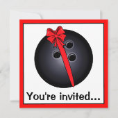 Bowling Ball avec Bow Invitation d'anniversaire (Devant)