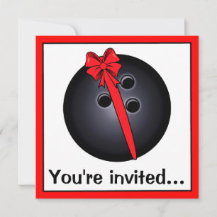Bowling Ball avec Bow Invitation d'anniversaire