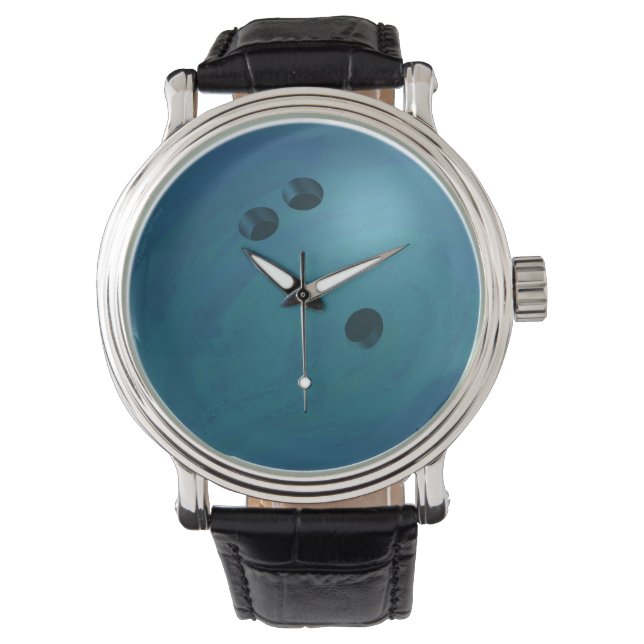 Bowling Ball Blue Horloge (Voorkant)