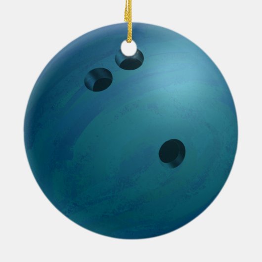 Bowling Ball Blue Keramisch Ornament (Achterkant)