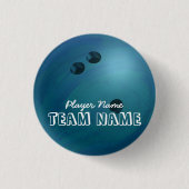 Bowling Ball Blue Ronde Button 3,2 Cm (Voorkant)