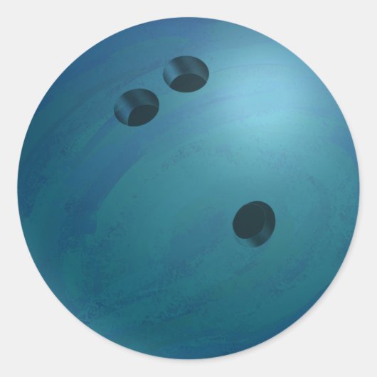 Bowling Ball Blue Ronde Sticker (Voorkant)