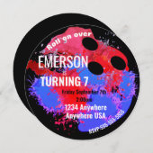 BOWLING BALL, bowling, Glow bowling verjaardagsfee Kaart (Voorkant / Achterkant)