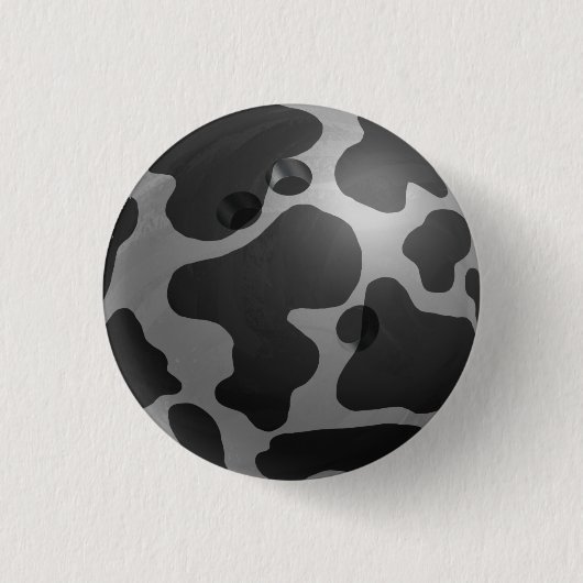 Bowling Ball Cow Gray Ronde Button 3,2 Cm (Voorkant)