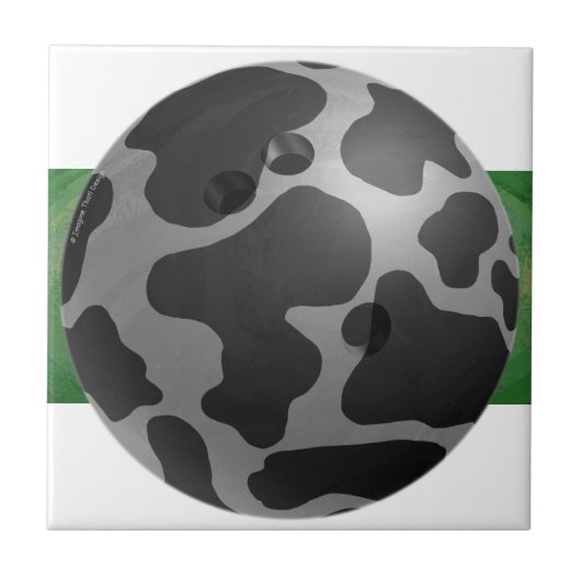 Bowling Ball Cow Gray Tegeltje (Voorkant)
