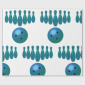 Bowling Ball en Pins Fun Sports Cadeaupapier (Vlak)