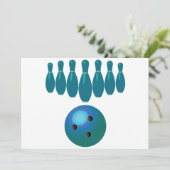 Bowling Ball en Pins Fun Sports Kaart (Staand voorkant)