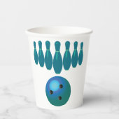 Bowling Ball en Pins Fun Sports Papieren Bekers (Voorkant)