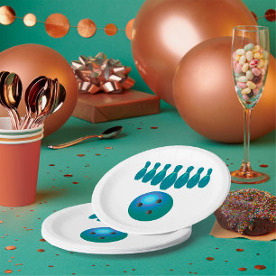 Bowling Ball en Pins Fun Sports Papieren Bordje