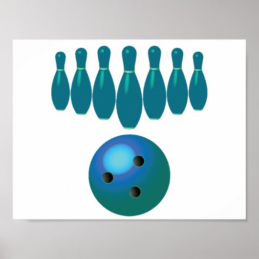 Bowling Ball en Pins Fun Sports Poster (Voorkant)