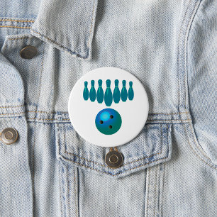Bowling Ball en Pins Fun Sports Ronde Button 7,6 Cm