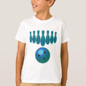 Bowling Ball en Pins Fun Sports T-shirt (Voorkant)