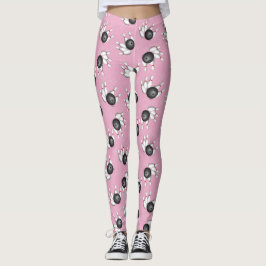 Bowling Ball en Pins Patroonroze Leggings