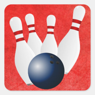 Bowling Ball en Pins Stickers