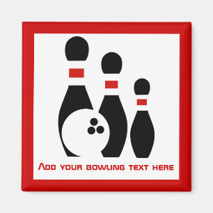 Bowling ball en spelden gepersonaliseerd magneet