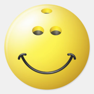 Bowling Ball Face Ronde Sticker