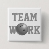 Bowling Ball Gray Vierkante Button 5,1 Cm (Voorkant)