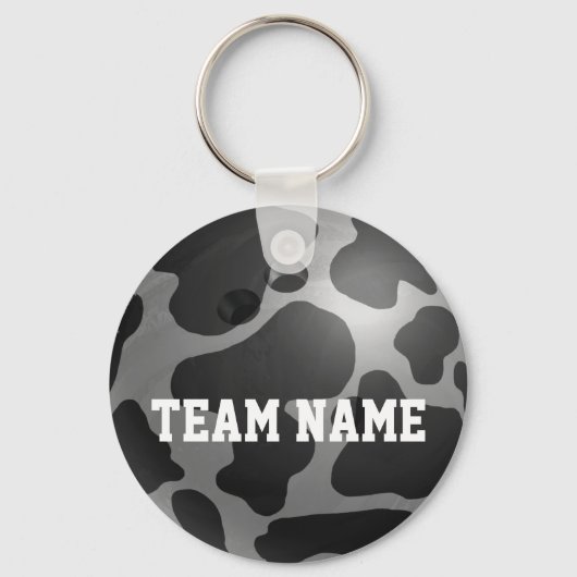 Bowling Ball Koe Grey Sleutelhanger (Voorkant)