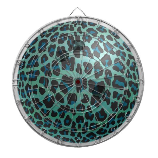 Bowling Ball Leopard Blauwgroen Dartbord (Voorkant)