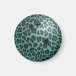 Bowling Ball Leopard Blauwgroen Magneet