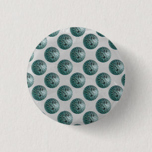 Bowling Ball Leopard Blauwgroen Ronde Button 3,2 Cm