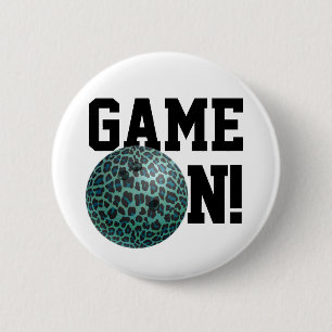Bowling Ball Leopard Blauwgroen Ronde Button 5,7 Cm