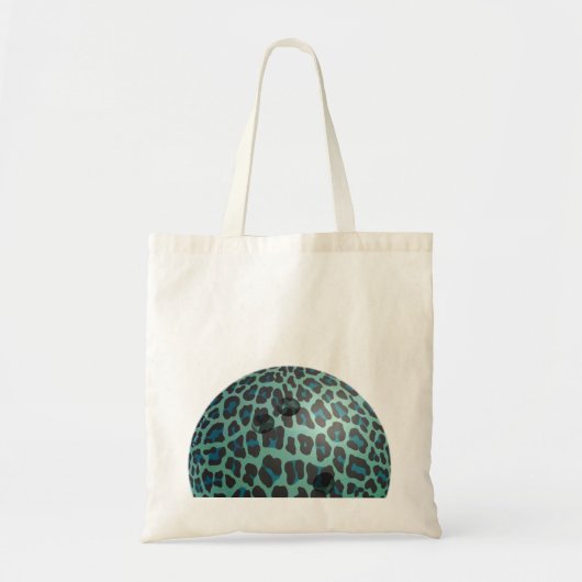 Bowling Ball Leopard Blauwgroen Tote Bag (Voorkant)